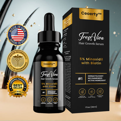 Ceoerty™ TressViva Hair Growth Serum - Minoxidil Topical Solution USP, with 5% Biotin